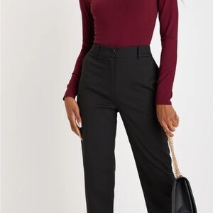 Ideal Aura Black High Rise Slim Leg Trouser Pants - Size L